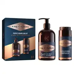 Asda King C. Gillette Perfect Beard Care Kit With 3in1 Beard, Face & Hair Wash+Face & Stubble Moisturiser offer