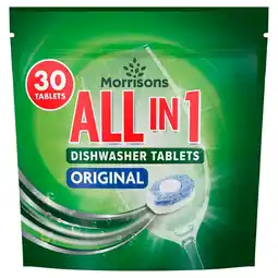Morrisons Morrisons All In 1 Original Dishwasher Tablets offer
