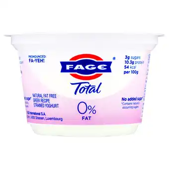 Iceland Fage Total 0% Fat Natural Fat Free Greek Recipe Strained Yoghurt 150g offer