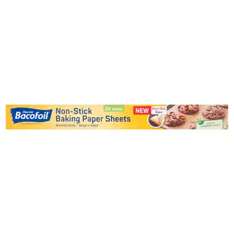 Iceland Bacofoil Non-Stick Non-Slip Baking Paper Sheets x 24 offer