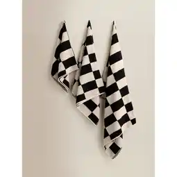 Asda George Home Black & White Checkerboard Cotton Bath Towel offer