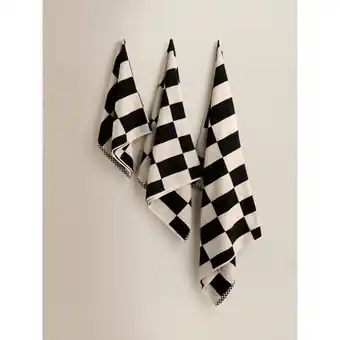 Asda George Home Black & White Checkerboard Cotton Bath Towel offer