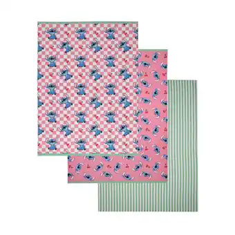Asda George Home Stitch Pink Tea Towels offer