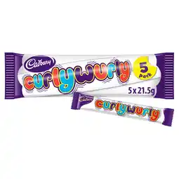 Morrisons Cadbury Curly Wurly Chocolate Bar 5 Pack Multipack 5 x 21.5g offer