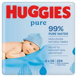 Morrisons Huggies Pure Quad Baby Wipes Quad Pack offer