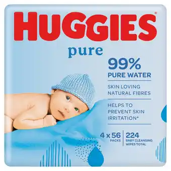 Morrisons Huggies Pure Quad Baby Wipes Quad Pack offer