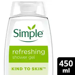 Morrisons Simple Shower Gel Refreshing 450ml offer