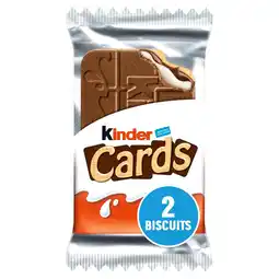 Morrisons Kinder Cards Chocolate and Milk Wafer Biscuit Single 2 Pieces offer