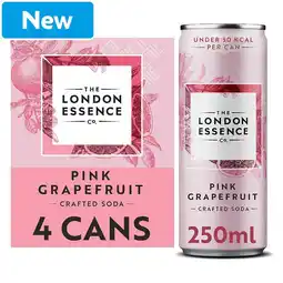 Morrisons London Essence Pink Grapefruit Soda 4x250ml offer