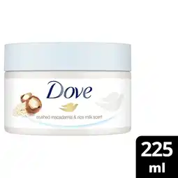 Morrisons Dove Shower Body Scrub Jar Macada offer