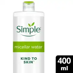 Morrisons Simple Micellar Water Cleansing 400ml offer