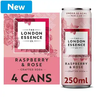 Morrisons London Essence Raspberry & Rose Soda 4x250ml offer