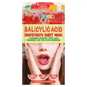 Morrisons 7th Heaven Grapefruit Salicylic Acid Sheet Mask offer