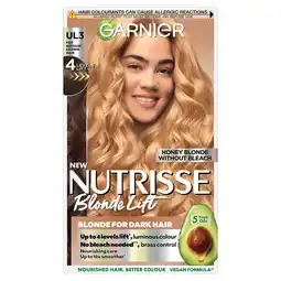 Morrisons Garnier Nutrisse Blonde Lift Hair Colour Honey Blonde Ul3 offer