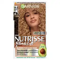 Morrisons Garnier Nutrisse BlondeLift UL2 Caramel Blonde Permanent Hair Dye offer