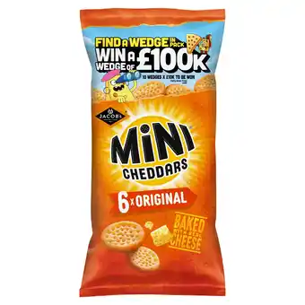 Tesco Jacob's Mini Cheddars Original Multipack Baked Snacks 6x23g offer