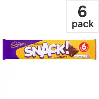 Tesco Cadbury Snack Shortcake Chocolate Biscuits 6 Pack Multipack 120g offer