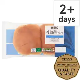 Tesco Tesco Large White Baps 4 pack offer