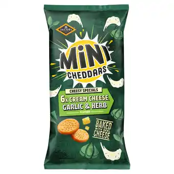 Tesco Jacob's Mini Cheddars Cream Cheese Garlic & Herb Flavour 6 Pack 138g offer