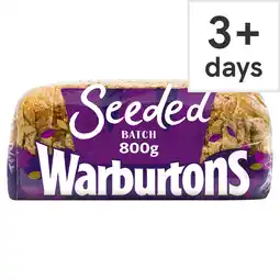 Tesco Warburtons Thick Sliced Seeded Batch Bread 800g offer