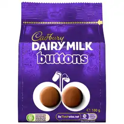 Tesco Cadbury Dairy Milk Chocolate Buttons Bag 100G offer