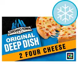 Tesco Chicago Town Deep Dish Four Cheese Pizzas 2 X 148G offer