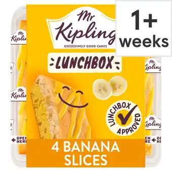 Tesco Mr Kipling Banana Lunchbox Cake Slices 4 pack offer