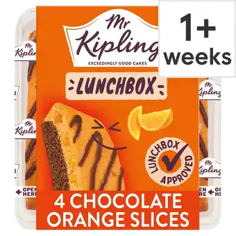 Tesco Mr Kipling Chocolate Orange Lunchbox Cake Slices 4 pack offer