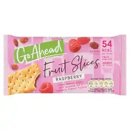 Tesco Go Ahead Raspberry Crispy Fruit Slices Snack Bars Multipack 4 x 43.6g offer