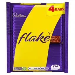Tesco Cadbury Flake Chocolate Bar 4 Pack Multipack 102g offer