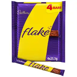 Tesco Cadbury Flake Chocolate Bar 4 Pack Multipack 102g offer