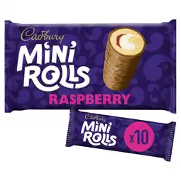 Tesco Cadbury Mini Rolls - Raspberry 10 Pack offer