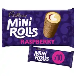 Tesco Cadbury Mini Rolls - Raspberry 10 Pack offer
