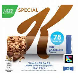 Tesco Kellogg's Special K Milk Chocolate Bars 6X20g offer