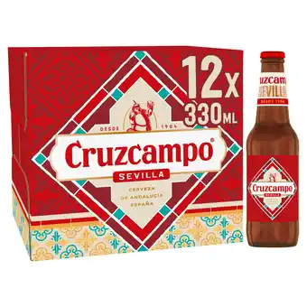 Tesco Cruzcampo Sevilla Lager Beer Bottle 12x330ml offer
