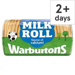 Tesco Warburtons Milk Roll Soft White Bread 400g offer