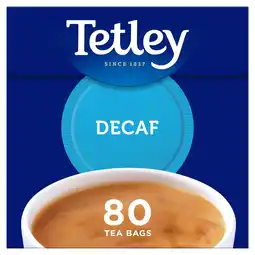 Tesco Tetley Decaffeinated 80 Teabags 250G offer