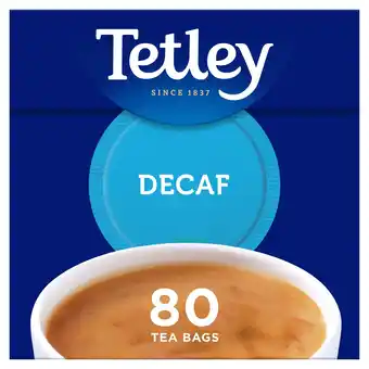 Tesco Tetley Decaffeinated 80 Teabags 250G offer