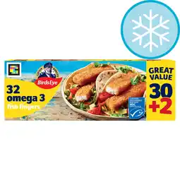 Tesco Birds Eye Omega 3 Fish Fingers 32 Pack 896g offer