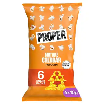 Tesco PROPER Mature Cheddar Popcorn 6 x 10g offer