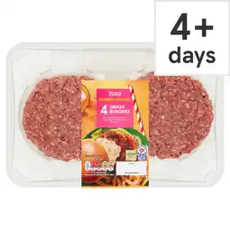 Tesco Tesco 4 Smash Burger 340g offer