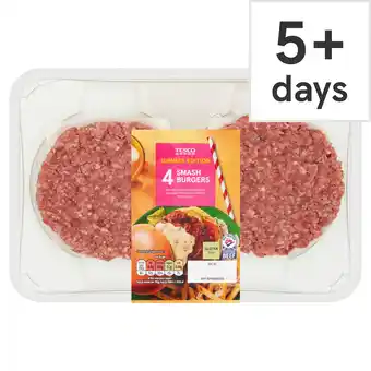 Tesco Tesco 4 Smash Burger 340g offer