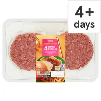Tesco Tesco 4 Smash Burger 340g offer