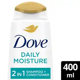 Tesco Dove Daily Moisture 2 In 1 Shampoo & Conditioner 400Ml offer