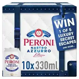 Tesco Peroni Nastro Azzurro Beer Lager Can 10x330ml offer