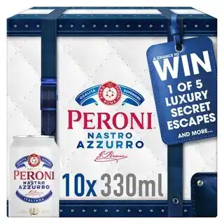 Tesco Peroni Nastro Azzurro Beer Lager Can 10x330ml offer