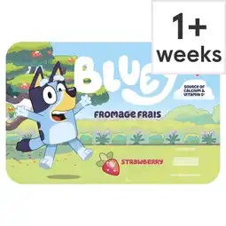 Tesco Bluey Fromage Frais - Strawberry 6 x 45g offer