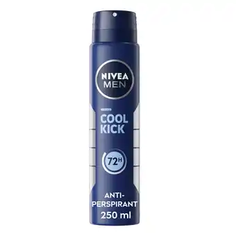 Tesco Nivea Men Cool Kick Antiperspirant Deodorant 250Ml offer