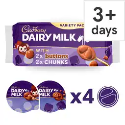 Tesco Cadbury Dairy Milk Button & Chunk Desserts 4x75g offer