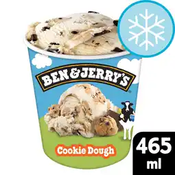 Tesco Ben & Jerry's Cookie Dough Vanilla Ice Cream Tub 465ml offer